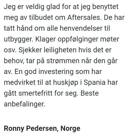Norsk megler Costa blanca, hus og leiligheter til salgs
